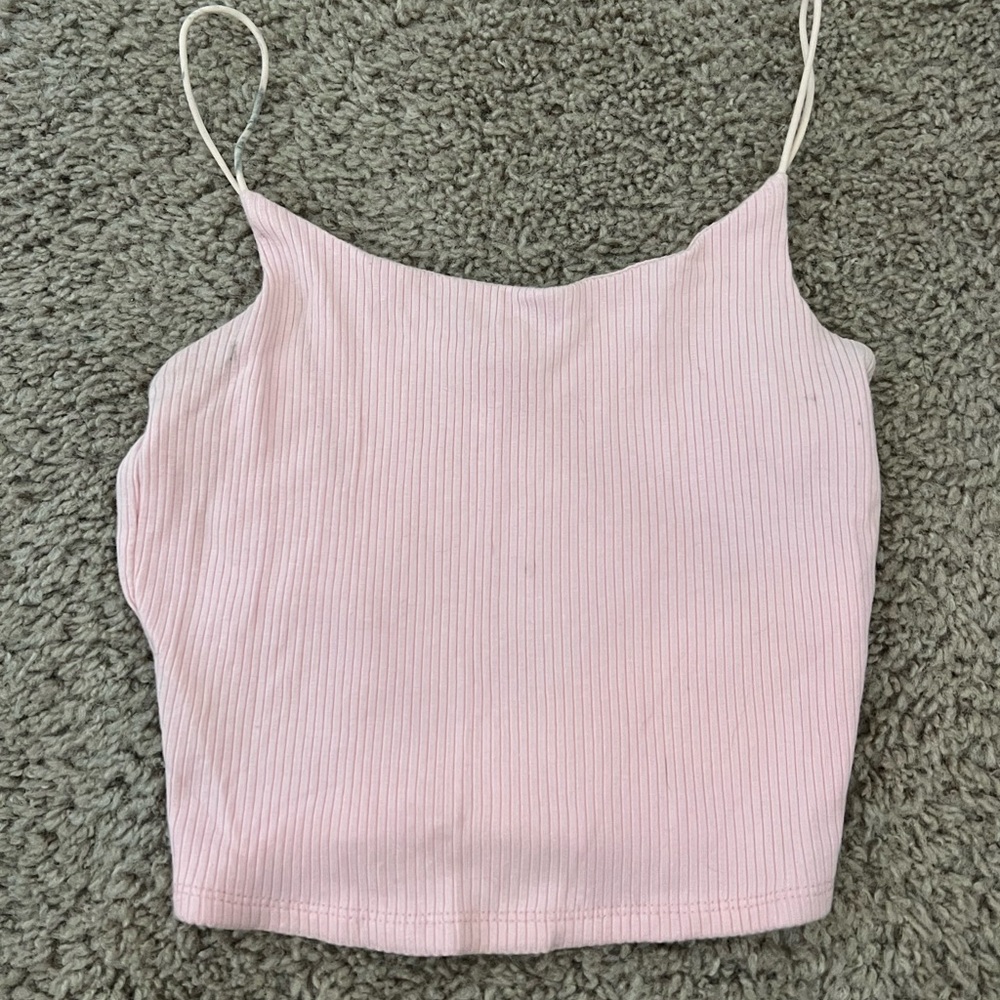 Garage Pink Cropped Camisole with Fitted Style